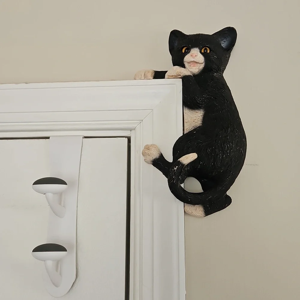Vintage 90's Door Topper Or Shelf Sitter Tuxedo Cats By CBC & Young Concepts - Picture 3 of 16